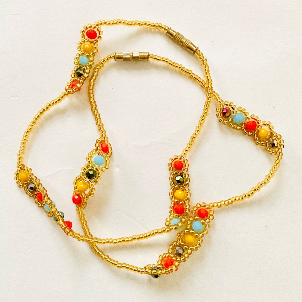 Pair of beaded Multicolor anklets